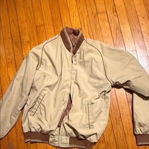 Men's Beige Bomber Jacket vintage sears